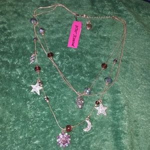 NWT Betsey Johnson celestial skull necklace